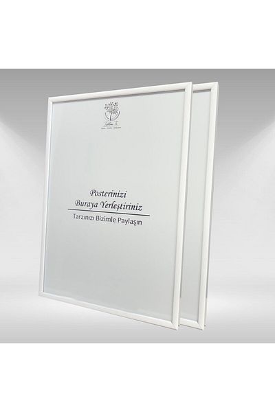 Tablomtr Cadru metalic alb Cadru gol cu ​​sticlă 2 buc
