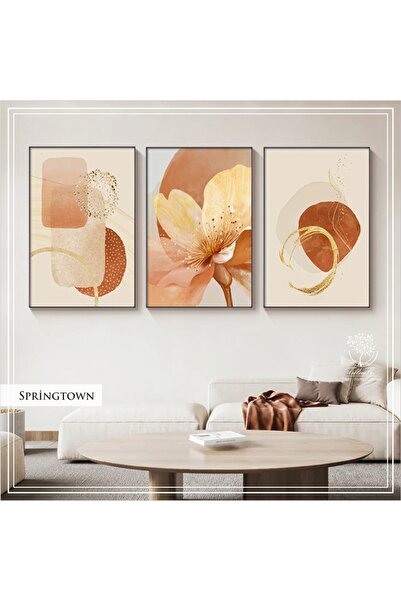 Tablomtr Metal Çerçeveli Gerçek Camlı Tablo SpringtownB 3 Lü Set