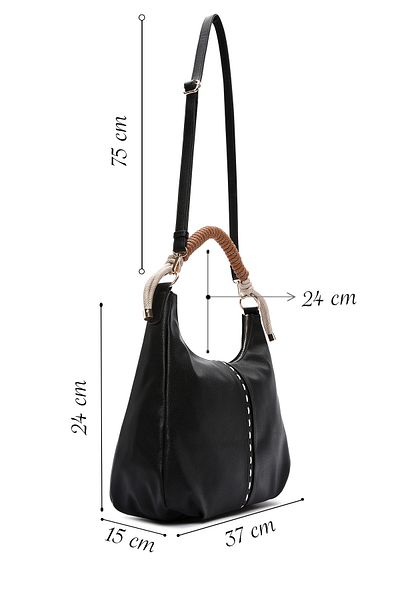 Derimod Women's Black Long Strap Shoulder Bag 25Sbd 283818