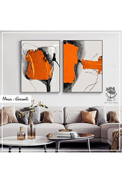 Tablomtr Metal Çerçeveli Gerçek Camlı Tablo Gothamic 2 Li Set