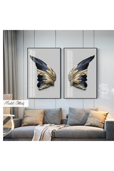 Tablomtr Metal Çerçeveli Gerçek Camlı Tablo Otterly 2 Li Set