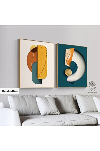 Tablomtr Metal Çerçeveli Gerçek Camlı Tablo Restollia 22li Set