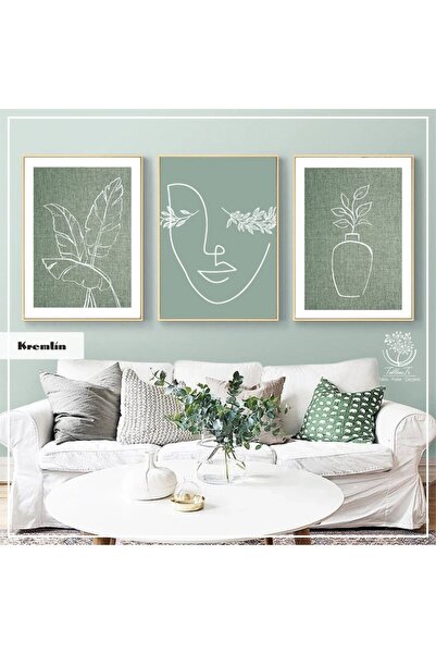 Tablomtr Metal Çerçeveli Gerçek Camlı Tablo Troika 3 Lü Set