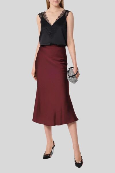 BOSS Kadın Kolsuz Saten Bluz Siyah