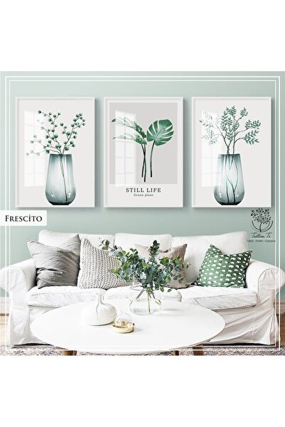 Tablomtr Metal Çerçeveli Gerçek Camlı Tablo FrescitoB 3 lü Set