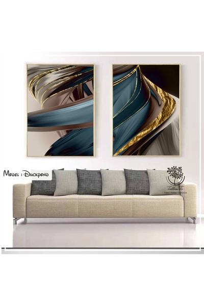 Tablomtr Metal Çerçeveli Gerçek Camlı Tablo Duckpond 2 Li Set