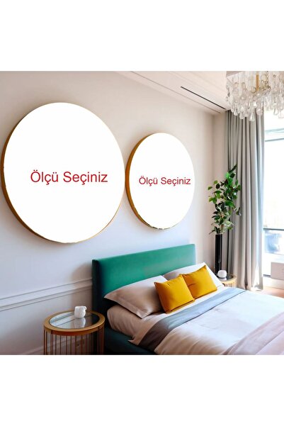 Tablomtr Metal Çerçeveli Gerçek Camlı Yuvarlak Tablo Autumn Leaves 2li Set