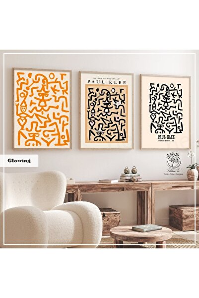 Tablomtr Metal Çerçeveli Gerçek Camlı Tablo Glowing 3 lü Set