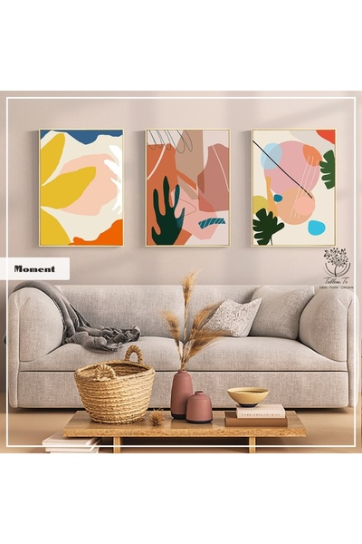 Tablomtr Metal Çerçeveli Gerçek Camlı Tablo Moment 3 lü Set