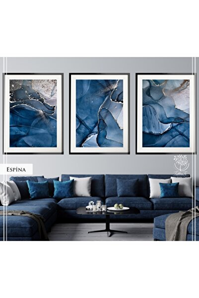 Tablomtr Metal Çerçeveli Gerçek Camlı Tablo EspinaS Üçlü Set