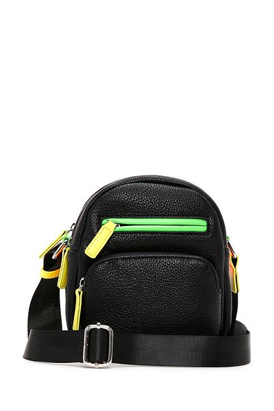 Derimod Women's Black Long Strap Crossbody Bag 25Sbd2402Ft