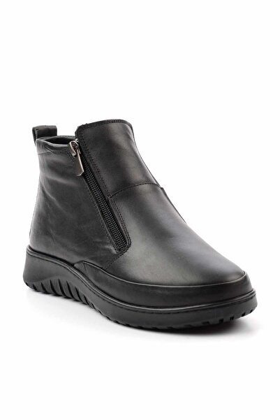 Bambi Siyah Hakiki Deri Kadın Bot & Bootie K02331190003