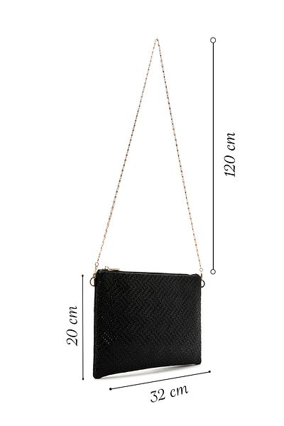 Derimod Women's Black Long Chain Strap Clutch Bag 25Sbd 220029