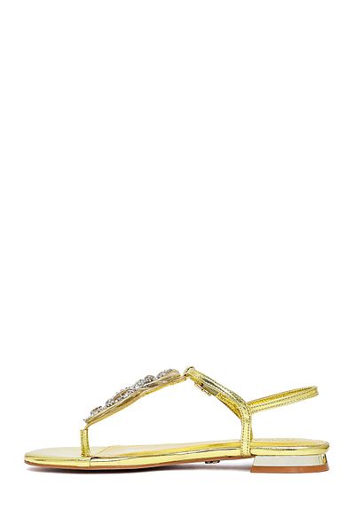 Derimod Women's Yellow Stone Flip Flops Sandals 25Sfe481032
