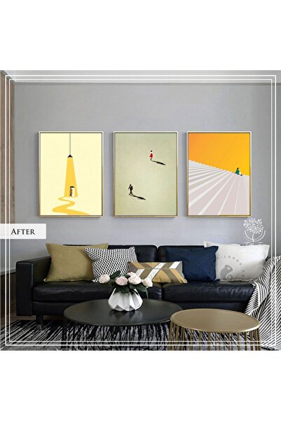 Tablomtr Metal Çerçeveli Gerçek Camlı Tablo AfterG2 Üçlü Set