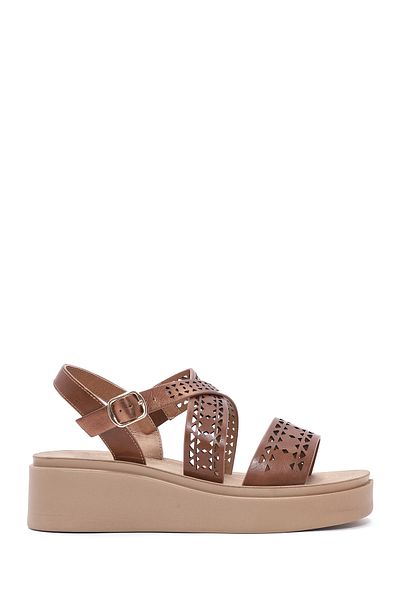 Derimod Women's Bronze Ankle Buckle Thick Soled Sandals 25Sfe465818