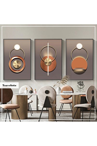 Tablomtr Metal Çerçeveli Gerçek Camlı Tablo Travelista 3 Lü Set