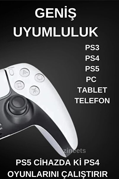 Zineets T28 Bluetooth Oyun Kolu Ps4 Ps5 Ve Pc Uyumlu Wireless Kablosuz Oyun Kolu Joystick