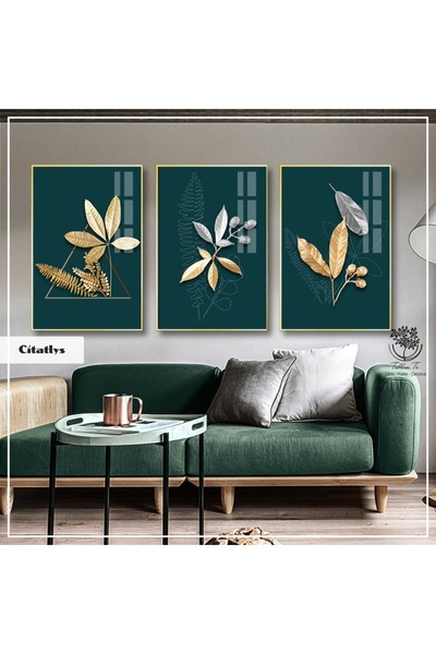 Tablomtr Metal Çerçeveli Gerçek Camlı Tablo Citatlys 3 Lü Set