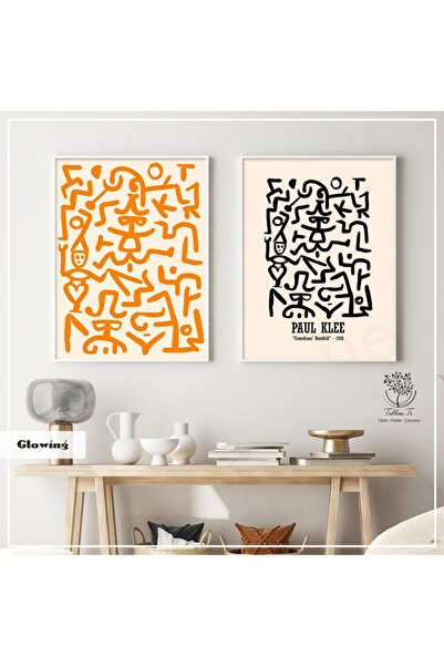 Tablomtr Metal Çerçeveli Gerçek Camlı Tablo GlowingB 2 liSet