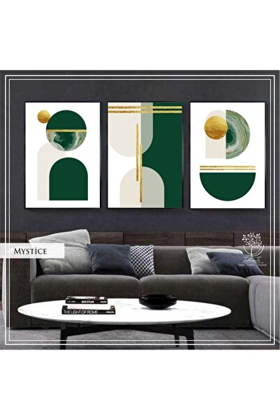 Tablomtr Metal Çerçeveli Gerçek Camlı Tablo Mystice 3 Lü Set