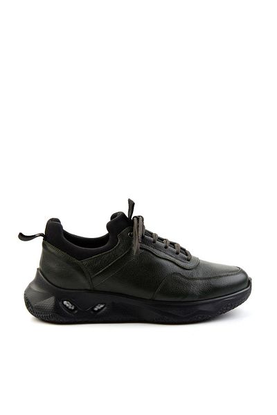 Bambi Khaki Leather Men's Sneaker E 01589463303