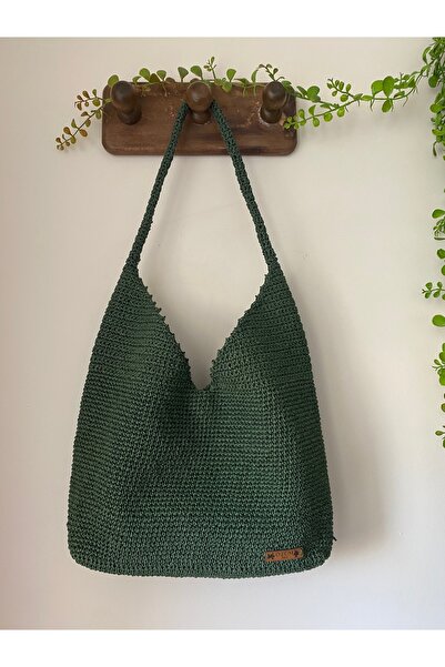 ÖZÜM HOME Kağıt İp Yeşil Heybe Çanta