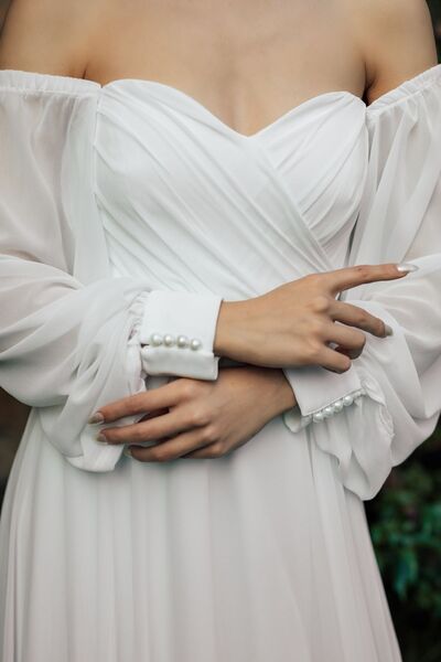 berissima bride Lona Şifon Drapeli Nikah Elbisesi & Helen Gelinlik