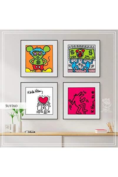 Tablomtr Metal Çerçeveli Gerçek Camlı Tablo Sutixo 4 Lü Set