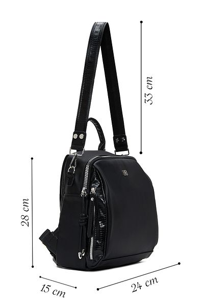 Derimod Women's Black Long Strap Backpack 25Sbd 245418