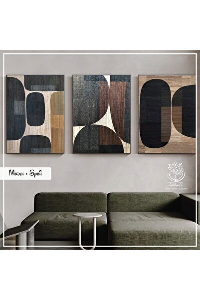 Tablomtr Metal Çerçeveli Gerçek Camlı Tablo Sybil 3 Lü Set