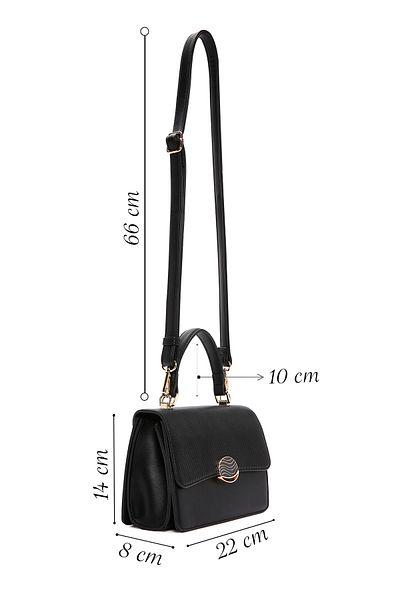 Derimod Women's Black Long Strap Printed Classic Crossbody Bag 25Sbd 281026