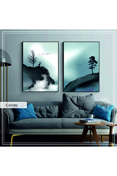 Tablomtr Metal Çerçeveli Gerçek Camlı Tablo Castre 2 liSet