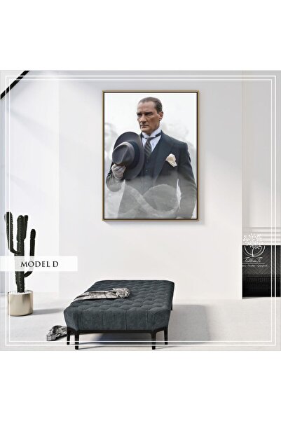 Tablomtr Metal Çerçeveli Gerçek Camlı Tekli Mustafa Kemal Atatürk Tablosu