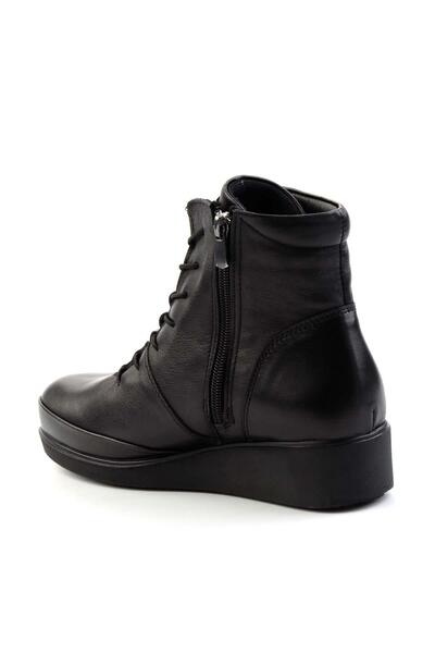 Bambi Siyah Hakiki Deri Kadın Bot & Bootie K02586224203