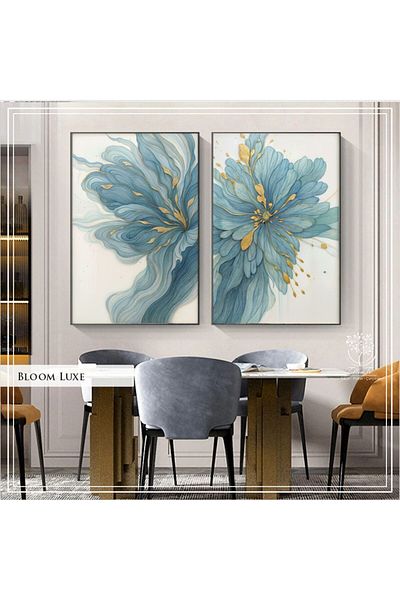 Tablomtr Τραπέζι BloomLuxe 2 τεμαχίων με μεταλλικό σκελετό και πραγματικό γυαλί