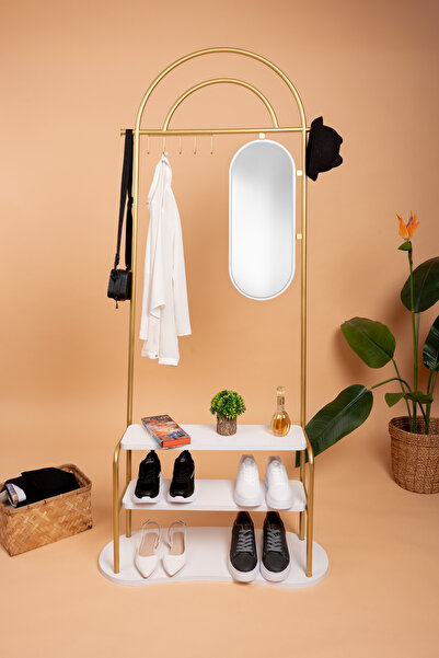 Fec Reklam Aynalı Askılık Portmanto Ayakkabılık Kapı Girişi Vestiyer Ayakkabı...