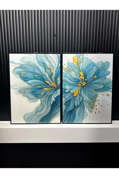 Tablomtr 2-Piece Bloomluxe Table with Metal Frame Real Glass