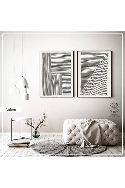 Tablomtr Metal Çerçeveli Gerçek Camlı Tablo Aniron 2 Li Set