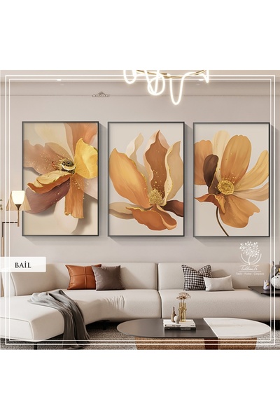 Tablomtr Metal Çerçeveli Gerçek Camlı Tablo BailS Üçlü Set