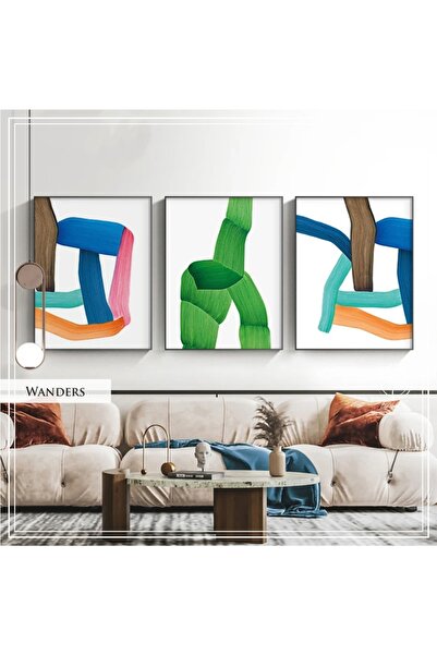 Tablomtr Metal Çerçeveli Gerçek Camlı Tablo Wanders 3 Lü Set