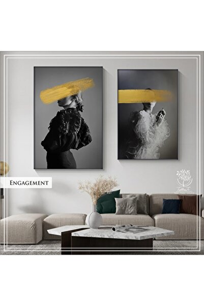 Tablomtr Metal Çerçeveli Gerçek Camlı Tablo EngagementA 2 liSet