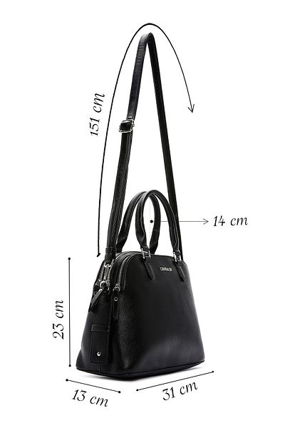 Derimod Women's Black Long Strap Classic Shoulder Bag 25Sbd2433Ft