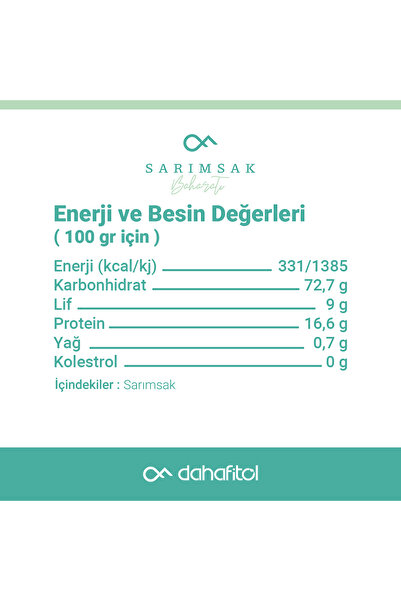 Dahafitol Sarımsak Baharatı 120 gr