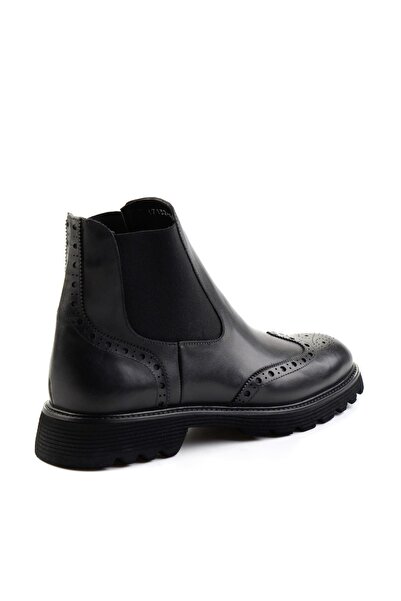Bambi Siyah Antik Hakiki Deri Erkek Bot & Bootie E02757713241