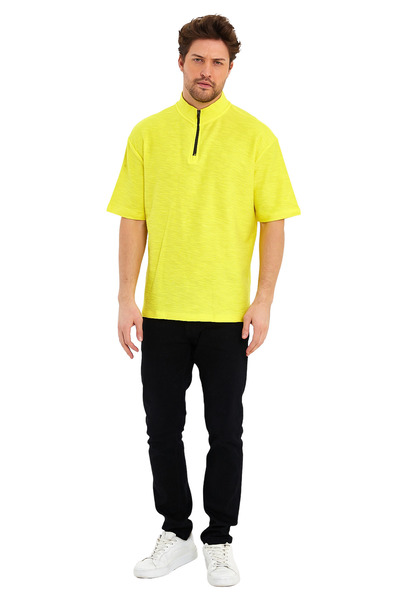 Adams Жакет з блискавкою, коміром-стійкою, короткими рукавами та оверсайз-кроєм для чоловіків