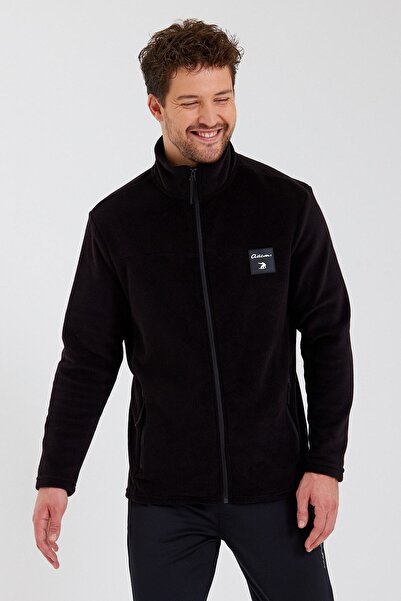 Adams Hanorac sport pentru bărbați Classics, negru, cu potrivire standard, zilnic, confortabil, cu guler cu fermoar