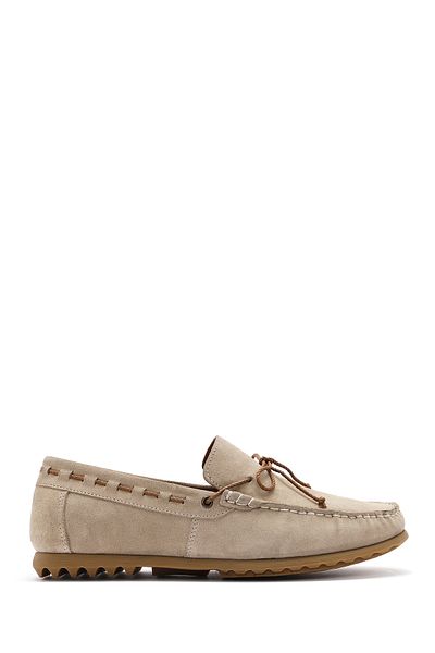 Derimod Pantofi pentru bărbați, piele de căprioară bej, din piele naturală, pantofi casual, pantofi de zi cu zi 25sfd630110