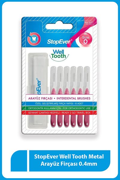 StopEver 0.4mm Pink Well Tooth Metal Interface Brush
