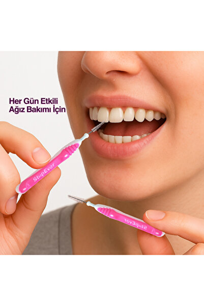 StopEver Well Tooth Metal Arayüz Firçası 0.4mm Pembe -size 0